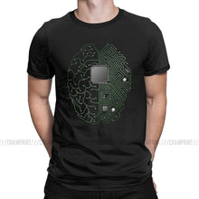 Load image into Gallery viewer, Men T-Shirts The Brain Electronic Circuit Board Novelty Tees Computer Chip Engineers Developer Geek T Shirts Original Clothing

