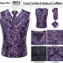 Load image into Gallery viewer, Men’s Silk Jacquard Suit Vest Set
