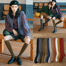 Load image into Gallery viewer, Solid Cotton Thigh High Socks
