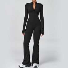 Load image into Gallery viewer, Zipper Breathable Solid 1-Piece Long Sleeve Yoga Jumpsuit High-Intensity Fitness Sports Bodysuit Fast Shipping Available

