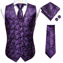 Load image into Gallery viewer, Men’s Silk Jacquard Suit Vest Set
