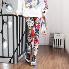 Load image into Gallery viewer, Women Leggings High Waist Cartoon Comic Beauty Print Trousers Soft Female Casual Elastic Pant

