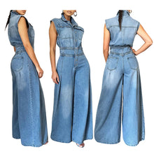 Load image into Gallery viewer, Sleeveless Loose Wide-leg Pants Sleeveless Jumpsuit for Women 2026 Summer NewArrive Jeans Long Romper
