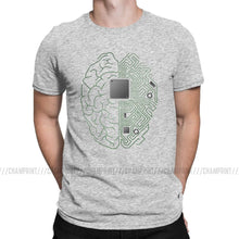 Load image into Gallery viewer, Men T-Shirts The Brain Electronic Circuit Board Novelty Tees Computer Chip Engineers Developer Geek T Shirts Original Clothing
