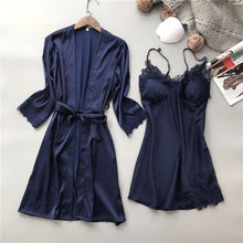 Load image into Gallery viewer, Silk Satin Two Piece Pajamas
