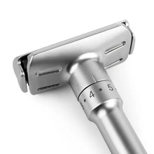 Load image into Gallery viewer, QSHAVE Adjustable Safety Razor Double Edge Classic Mens Shaving Mild to Aggressive 1-6 File Hair Removal Shaver it with 5 Blades
