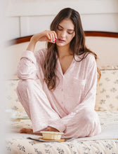 Load image into Gallery viewer, Pink Floral Long Sleeve Pajama Set
