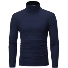 Load image into Gallery viewer, Spring Autumn Thin Men Pullovers Sweaters Turtleneck Knitted Sweater for Men Warm Clothing Male Sweaters Full Black White Tops
