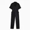 Load image into Gallery viewer, Black Collared Utility Jumpsuit
