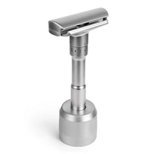 Load image into Gallery viewer, QSHAVE Adjustable Safety Razor Double Edge Classic Mens Shaving Mild to Aggressive 1-6 File Hair Removal Shaver it with 5 Blades
