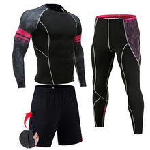 Load image into Gallery viewer, Men's Compression Sportswear Suits Gym Tights Training Clothes Workout Jogging Sports Set Running Rashguard Tracksuit For Men

