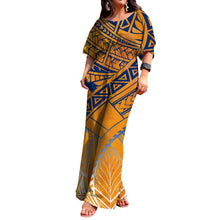 Load image into Gallery viewer, Low Price Custom Polynesian Tribal Print Dress Womens Crew Neck Half Sleeve Corset Rompers Hawaiian Design Side Pocket Jumpsuits
