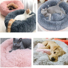 Load image into Gallery viewer, 40-110cm Round Pet Bed for Large Dog Bed Super Soft Cat Bed Long Plush Dog House for Medium Dog House Winter Warm Sleeping
