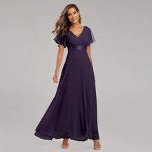 Load image into Gallery viewer, Evening Dresses XUCTHHC Elegant V-Neck Ruffles Chiffon Formal Evening Gown  Robe Vestidos De Fiesta Dress for Wedding Party
