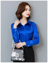 Load image into Gallery viewer, Elegant Satin Silk Office Blouse
