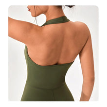 Load image into Gallery viewer, Polyester Women One Strap Sports Backless Jumpsuit Lady With Pads Push up Yoga Bodysuit Elastic Quick Dry Workout Clothes
