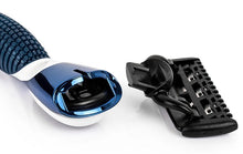 Load image into Gallery viewer, QShave Blue Series 5 Layer USA Blade Manual Razor Mens Shaving Razor with 6 Pieces X5 Blade and each Piece has trimmer Blade
