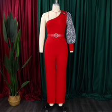 Load image into Gallery viewer, Diagonal Shoulder Wide Leg Jumpsuit
