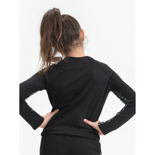 Load image into Gallery viewer, Girls Tie Front Jacquard Sleeve Top
