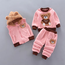 Load image into Gallery viewer, Fleece Hooded Baby Outfit Set
