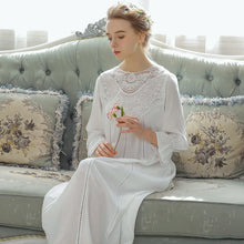 Load image into Gallery viewer, Romantic Lace Nightdress Women French Style Fairy Sleep Lace Dress Elegant Long Sleeve Cotton Nightgown Victorian Loungewear
