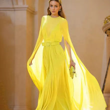 Load image into Gallery viewer, Long Sleeve Thin Pure Color Temperament Retro Chiffon Casual Women Dresses
