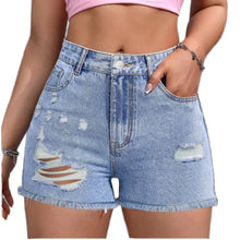 Load image into Gallery viewer, Raw Edge Denim Shorts

