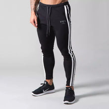 Load image into Gallery viewer, Mens Joggers Side Stripe Sweatpants Man Gym Workout Fitness Cotton Trousers Male Casual Fashion Skinny Track Zipper Design Pants
