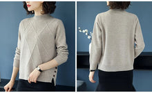 Load image into Gallery viewer, Pink Turtleneck Winter Knit Pullover
