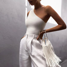 Load image into Gallery viewer, Women Sports Tank Tops Sexy Crop Tops Vest Casual Female One Shoulder Summer Outfits Tops Fitness Elastic
