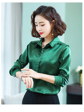 Load image into Gallery viewer, Elegant Satin Silk Office Blouse
