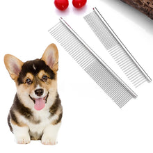 Load image into Gallery viewer, Stainless Steel Dog Comb Long Thick Hair Fur Removal Brush 16/19cm Pets Dog Cat Grooming Dematting Combs for Shaggy Dogs
