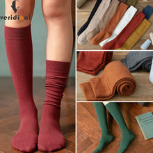 Load image into Gallery viewer, Solid Cotton Thigh High Socks
