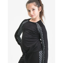 Load image into Gallery viewer, Girls Tie Front Jacquard Sleeve Top

