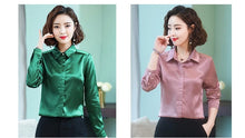 Load image into Gallery viewer, Elegant Satin Silk Office Blouse
