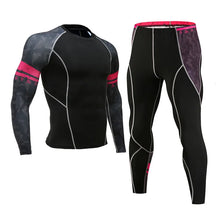 Load image into Gallery viewer, Men's Compression Sportswear Suits Gym Tights Training Clothes Workout Jogging Sports Set Running Rashguard Tracksuit For Men
