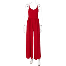 Load image into Gallery viewer, Summer Women Y2K Clothes Streetwear Festival Romper Solid Sleeveless Slips Backless Sexy Loose Wide Leg Pants Jumpsuits
