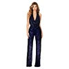 Load image into Gallery viewer, European American Women's Fashion Temperament Elegant Backless Sequin Women Sleeveless Halter Jumpsuit Red
