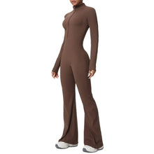 Load image into Gallery viewer, Cross-border European American Zipper Seamless Breathable Spaghetti Strap Cloudy Feeling Tight Long-sleeved Yoga Jumpsuit Sports
