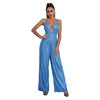 Load image into Gallery viewer, 2024 European and American Deep V French Backless Sequin Wholesale Women's Fashion Spice Sleeveless Halter Jumpsuit
