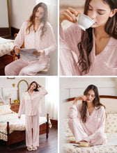 Load image into Gallery viewer, Pink Floral Long Sleeve Pajama Set
