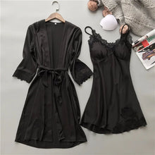 Load image into Gallery viewer, Silk Satin Two Piece Pajamas
