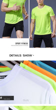 Load image into Gallery viewer, Men's Fitness Gym T Shirts 2020 Shirt Homme Running Men Designer Quick Dry T-Shirts Running Slim Fit Tops Tees Sport Muscle Tee
