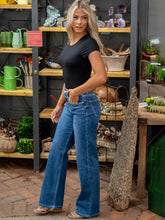 Load image into Gallery viewer, High Quality Vintage Women's Straight Denim Pants Slight Stretchy Pockets Wide Leg Trousers High Waist Loose Lady Long Jeans
