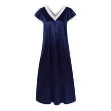 Load image into Gallery viewer, Night Dress Women Short Sleeve V Neck Homewear Long Dress Nightgowns Sleepwear Nachtkleding Vrouwen Night Gown For Women
