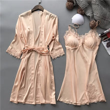 Load image into Gallery viewer, Silk Satin Two Piece Pajamas
