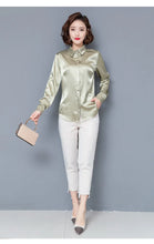 Load image into Gallery viewer, Elegant Satin Silk Office Blouse
