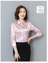 Load image into Gallery viewer, Elegant Satin Silk Office Blouse
