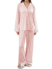 Load image into Gallery viewer, Pink Floral Long Sleeve Pajama Set
