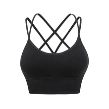 Load image into Gallery viewer, Sports Bra Womens Cross Back Sport Bras Padded Strappy Cross Cropped Bras Yoga Crop Top Workout Fitness Bras Bralette
